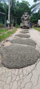 PKS PT Bintang Sawit Cemerlang Galang Kembali Lakukan Pengecoran Jalan Rusak 